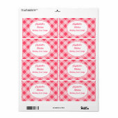 Pink Gingham Kitchen Labels (Vorne)