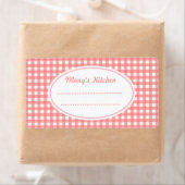 Pink Gingham Kitchen Labels (Insitu)