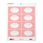 Pink Gingham Kitchen Labels (Vorne)