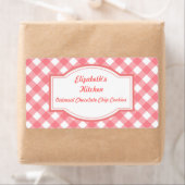 Pink Gingham Kitchen Labels (Insitu)
