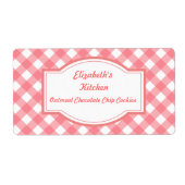 Pink Gingham Kitchen Labels (Vorne)