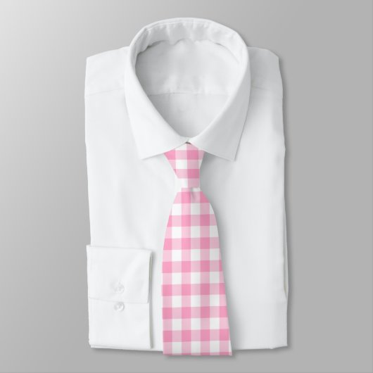 Pink Gingham Krawatte (Gebunden)