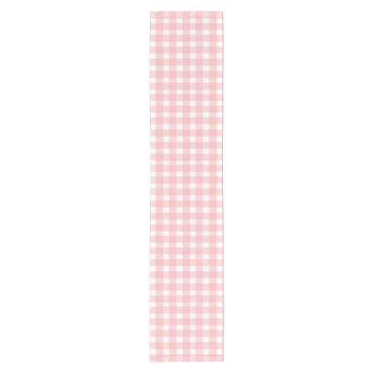 Pink Gingham Kurzer Tischläufer (Vorderseite)