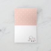Pink Gingham Lamb Baby Dusche Danke Karte (Innenseite)