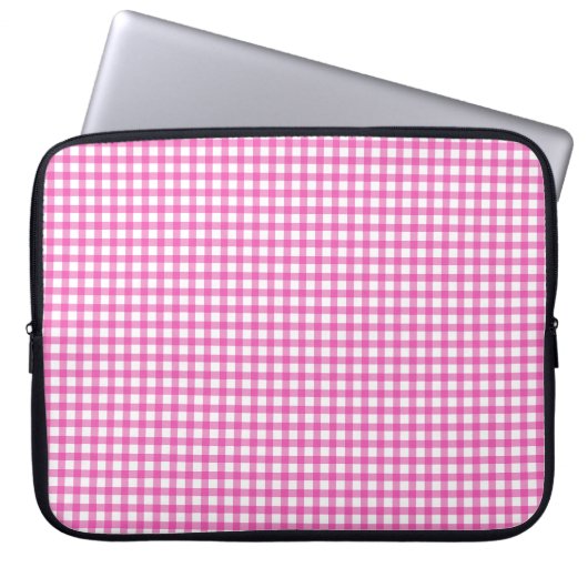 Pink Gingham Laptop Sleeve (Vorderseite)