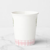 Pink Gingham Laurel Wappen Cups Pappbecher (Links)