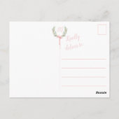 Pink Gingham Laurel Wappen Postkarten (Rückseite)