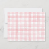Pink Gingham Laurel Wappen Vielen Dank Dankeskarte (Rückseite)