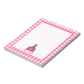 Pink Gingham Lehrer Notepad Notizblock (Rotiert)