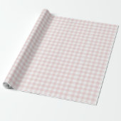 Pink Gingham Mädchenparty Geschenkpapier (Ungerollt)