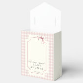 Pink Gingham mit Bow Baby Dusche Geschenkschachtel (Geöffnet)