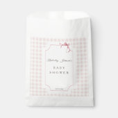 Pink Gingham mit Bow Baby Dusche Geschenktütchen (Vorderseite)