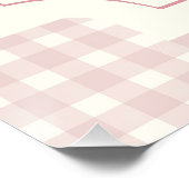 Pink Gingham mit Bow Baby Dusche Poster (Ecke)