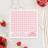 Pink Gingham mit Bow Baby Showroom Napkins Serviette (Beispiel)