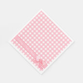 Pink Gingham mit Bow Baby Showroom Napkins Serviette (Ecke)