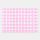 Pink Gingham mit Paw Prints Wrapping Paper Geschenkpapier Set (Vorderseite 2)