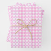 Pink Gingham mit Paw Prints Wrapping Paper Geschenkpapier Set (Beispiel)