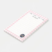 Pink Gingham Mitzvah Note Post-it Klebezettel (angewinkelt)