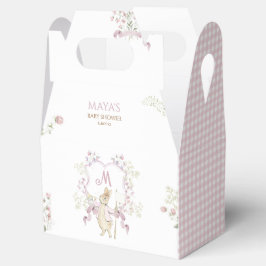 Pink Gingham Monogram Peter the Rabbit Baby Shower Geschenkschachtel
