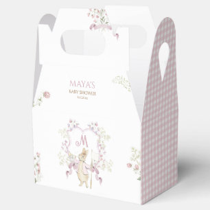 Pink Gingham Monogram Peter the Rabbit Baby Shower Geschenkschachtel