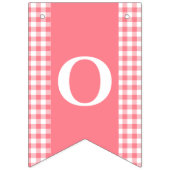 Pink Gingham Monogram Picnunting Banner (Dritte Fahne)