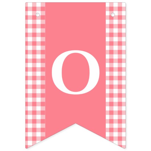 Pink Gingham Monogram Picnunting Banner (Dritte Fahne)