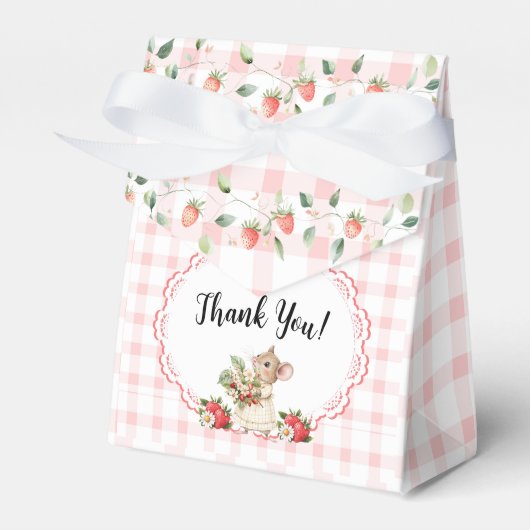 Pink Gingham Mouse Baby Duwer-Fevor Box Geschenkschachtel (Vorderseite)