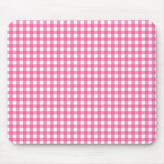 Pink Gingham Mouse Pad Mousepad (Vorne)