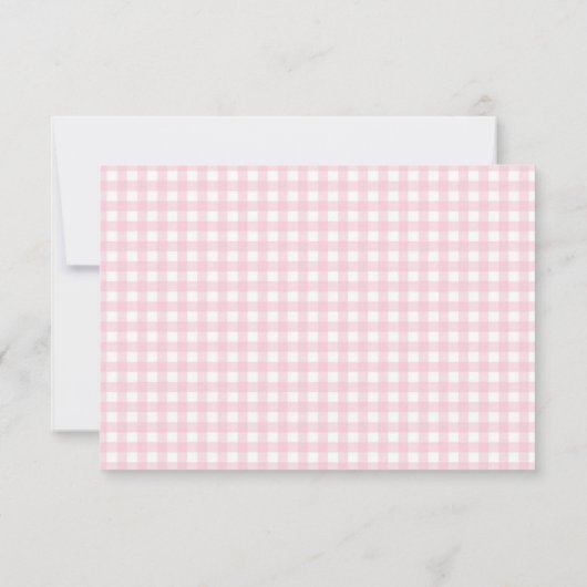 Pink Gingham Muster mit Bow Dankeskarte (Rückseite)