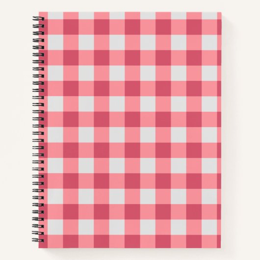 Pink Gingham Notebook - Soft Aesthetic Journal Notizblock (Vorderseite)