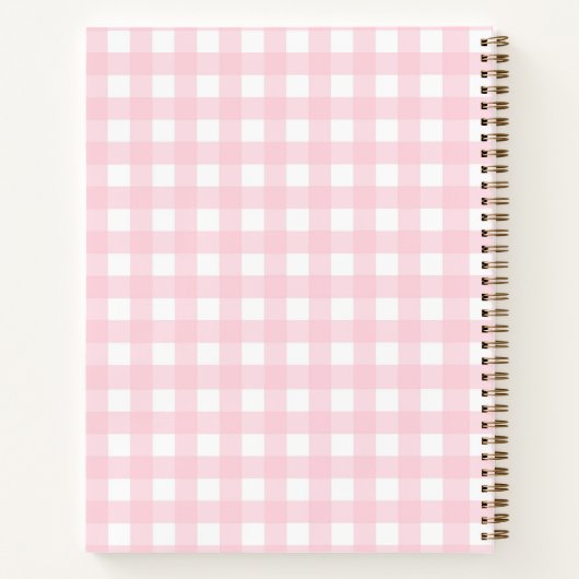 Pink Gingham Notizblock (Rückseite)