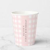 Pink Gingham Paper Cup Pappbecher (Links)