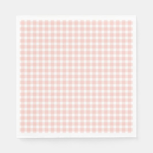 Pink Gingham Paper Napkins Serviette (Vorderseite)