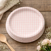 Pink Gingham Paper Plates Pappteller