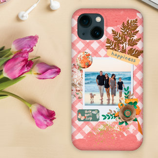 Pink Gingham Paper, Scrapbooking Custom Foto Case-Mate iPhone Hülle