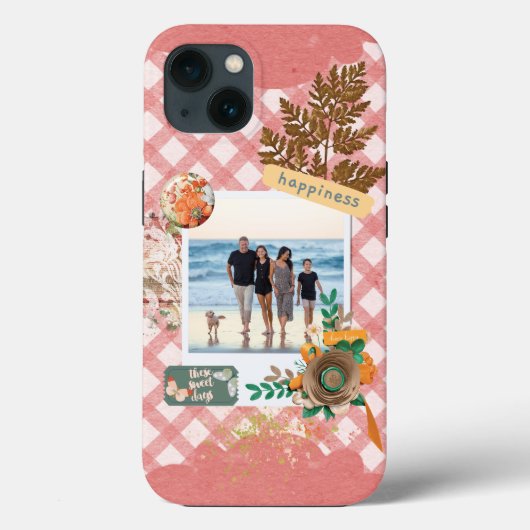 Pink Gingham Paper, Scrapbooking Custom Foto Case-Mate iPhone Hülle (Rückseite)