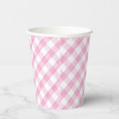 Pink Gingham Pappbecher (Rechts)