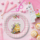 Pink Gingham Pappteller (Party)