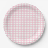 Pink Gingham Pappteller (Vorderseite)
