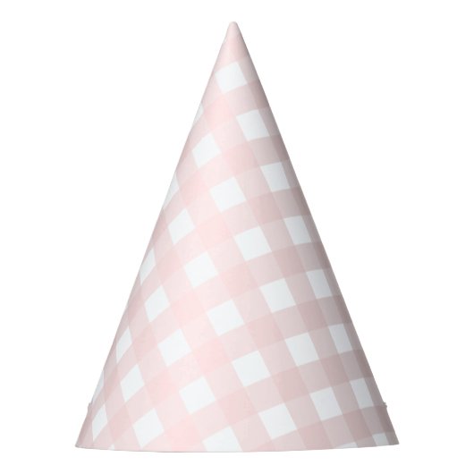 Pink Gingham Party Hat Partyhütchen (Vorderseite)