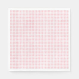 Pink Gingham Party Napkins Serviette