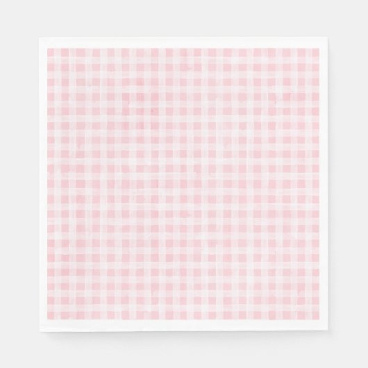 Pink Gingham Party Napkins Serviette (Vorderseite)