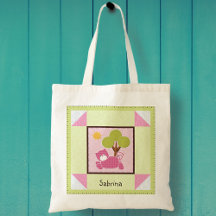 Pink Gingham Patchwork Kat Tote Bag