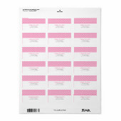 Pink Gingham Pattern Adressaufkleber (Vorne)