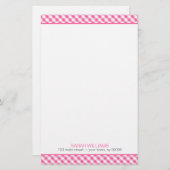 Pink Gingham Pattern Briefpapier (Vorne/Hinten)