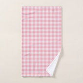 Pink Gingham Pattern Girly Check Plaid Checkered Badhandtuch Set (Handtuch)