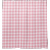 Pink Gingham Pattern Girly Check Plaid Checkered Duschvorhang (Vorderseite)