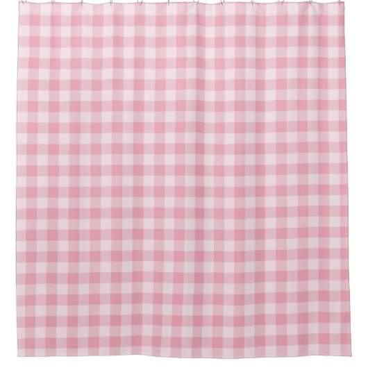 Pink Gingham Pattern Girly Check Plaid Checkered Duschvorhang (Vorderseite)