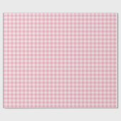 Pink Gingham Pattern Girly Check Plaid Checkered Geschenkpapier (Flach)