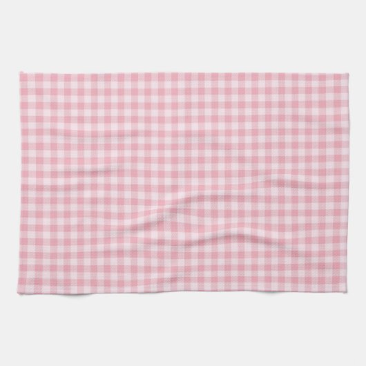 Pink Gingham Pattern Girly Check Plaid Checkered Geschirrtuch (Horizontal)